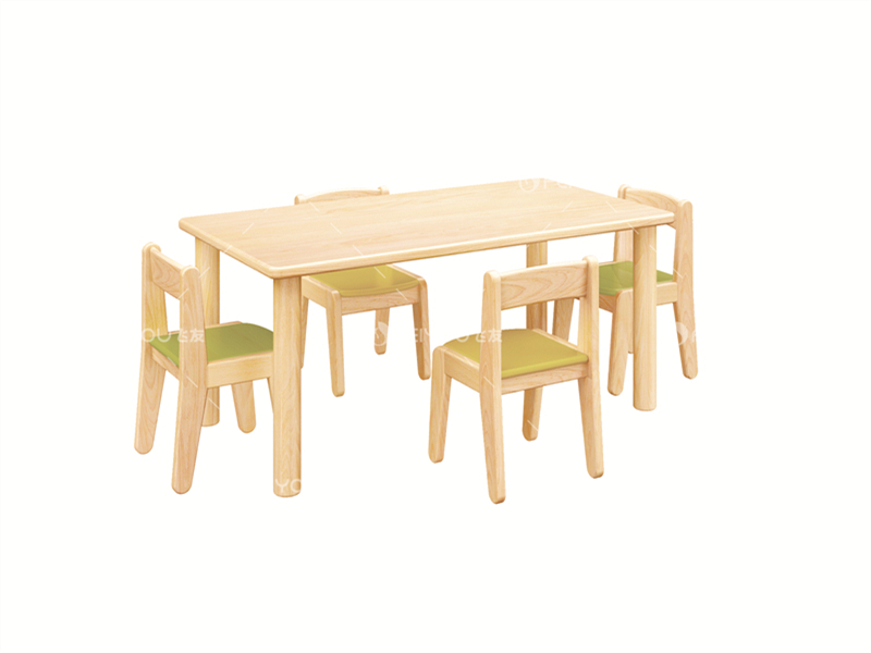 樂森林·簡(jiǎn)約圓腿長方桌-幼兒園家具